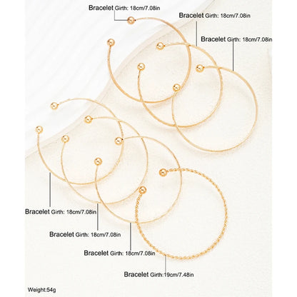 7-Piece Women’s Gold-Tone Punk Bracelet Set