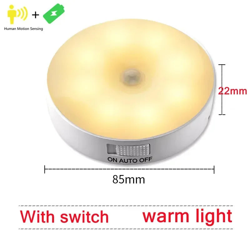 USB Rechargeable Motion Sensor Night Light — LED Lamp for Kitchen, Bedroom, Stairs, Hallway & Closet