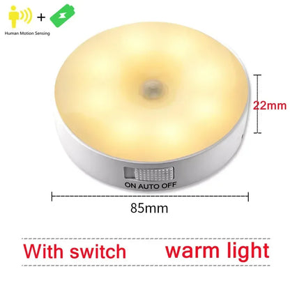 USB Rechargeable Motion Sensor Night Light — LED Lamp for Kitchen, Bedroom, Stairs, Hallway & Closet