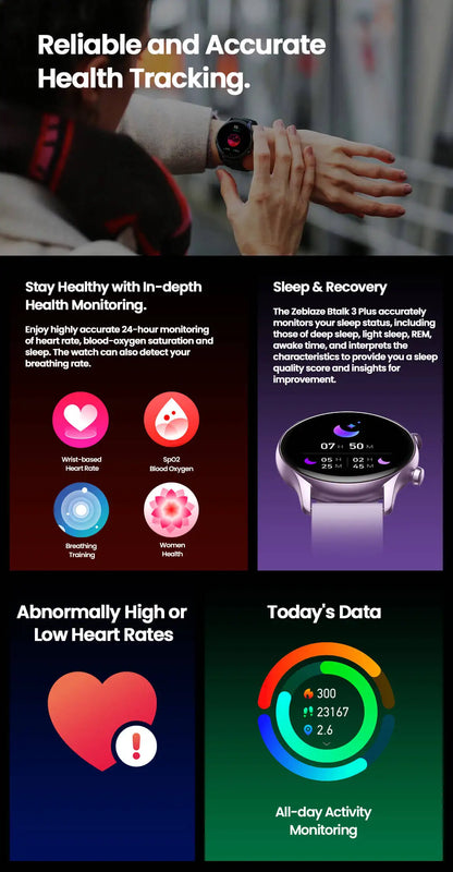Zeblaze Btalk 3 Plus Smart Watch — Voice Calling, 1.39" HD Display & Fitness Tracking for Men & Women