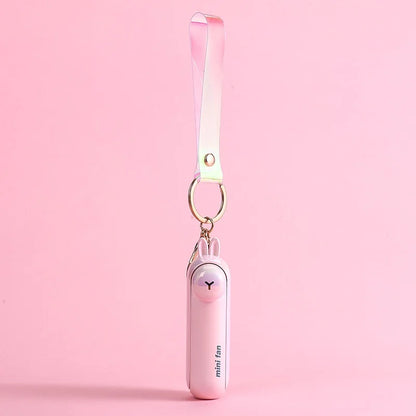Cute Mini Portable USB Fan — Foldable Handheld Desk & Bedside Cooling Fan with Battery
