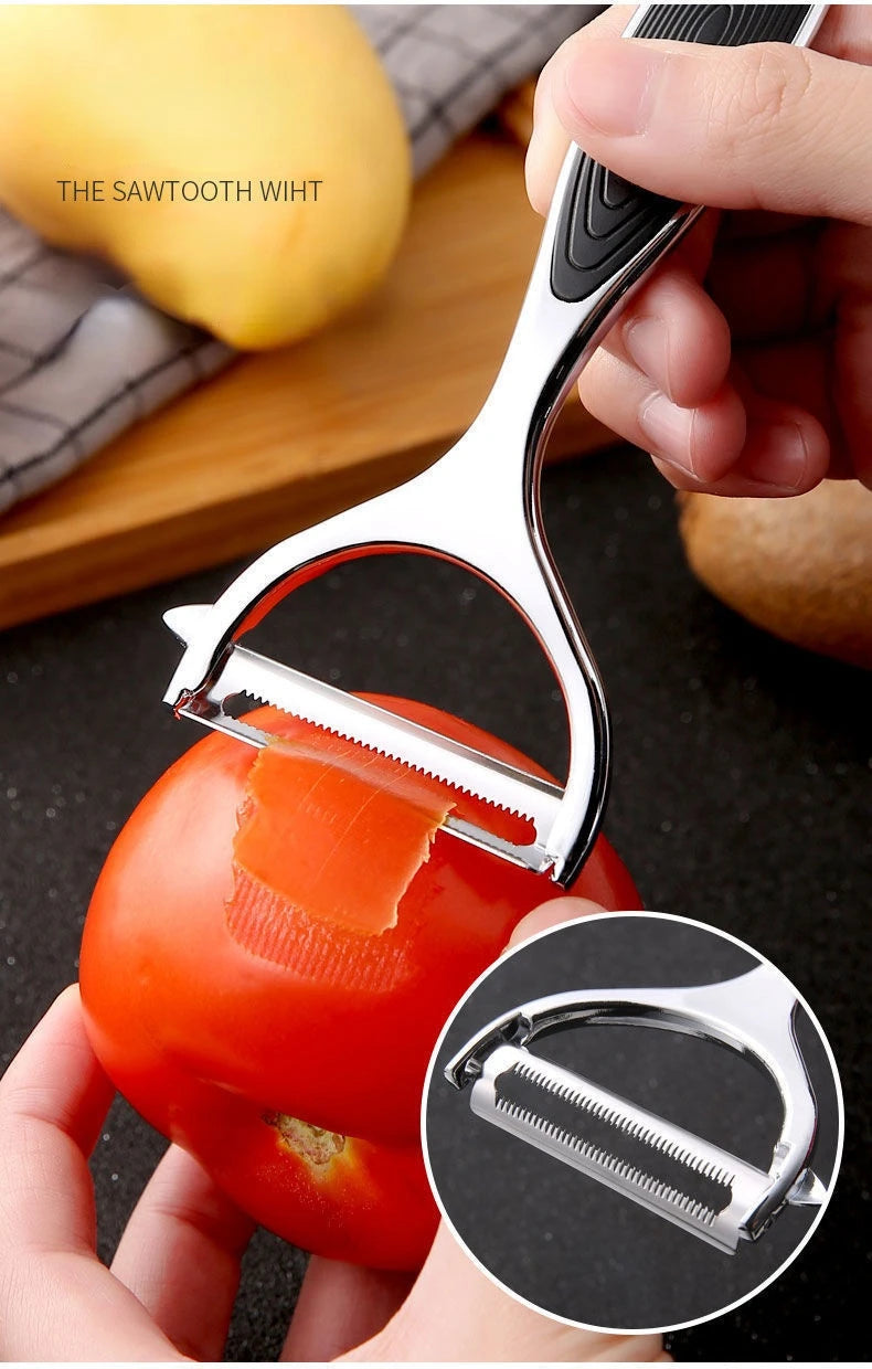 Stainless Steel Multi-Function Vegetable & Fruit Peeler — Carrot Grater & Kitchen Peeling Tool