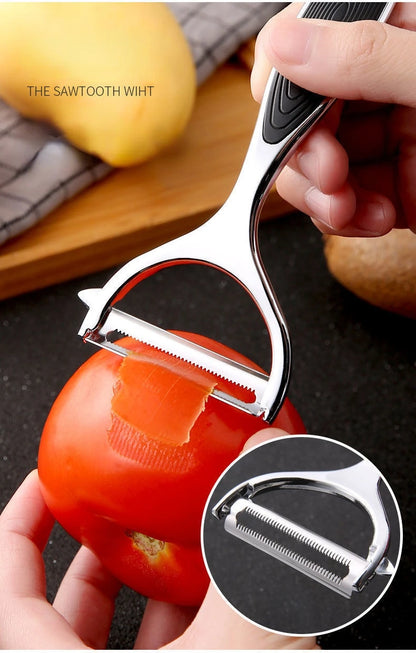 Stainless Steel Multi-Function Vegetable & Fruit Peeler — Carrot Grater & Kitchen Peeling Tool