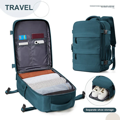 Lumin Cabin Travel Backpack — 42x18x29cm Hand Luggage Laptop Bag for Men & Women