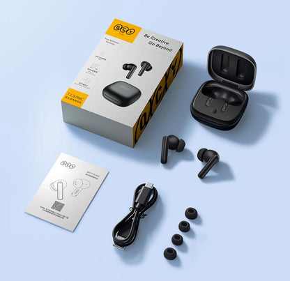 QCY T13 ANC Wireless Earbuds — Bluetooth 5.3, Active Noise Cancellation & 4-Mic ENC for Clear Calls