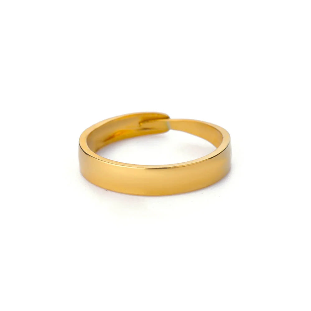 Adjustable 18K Gold-Plated Stainless Steel Zircon Ring – 30 Designs