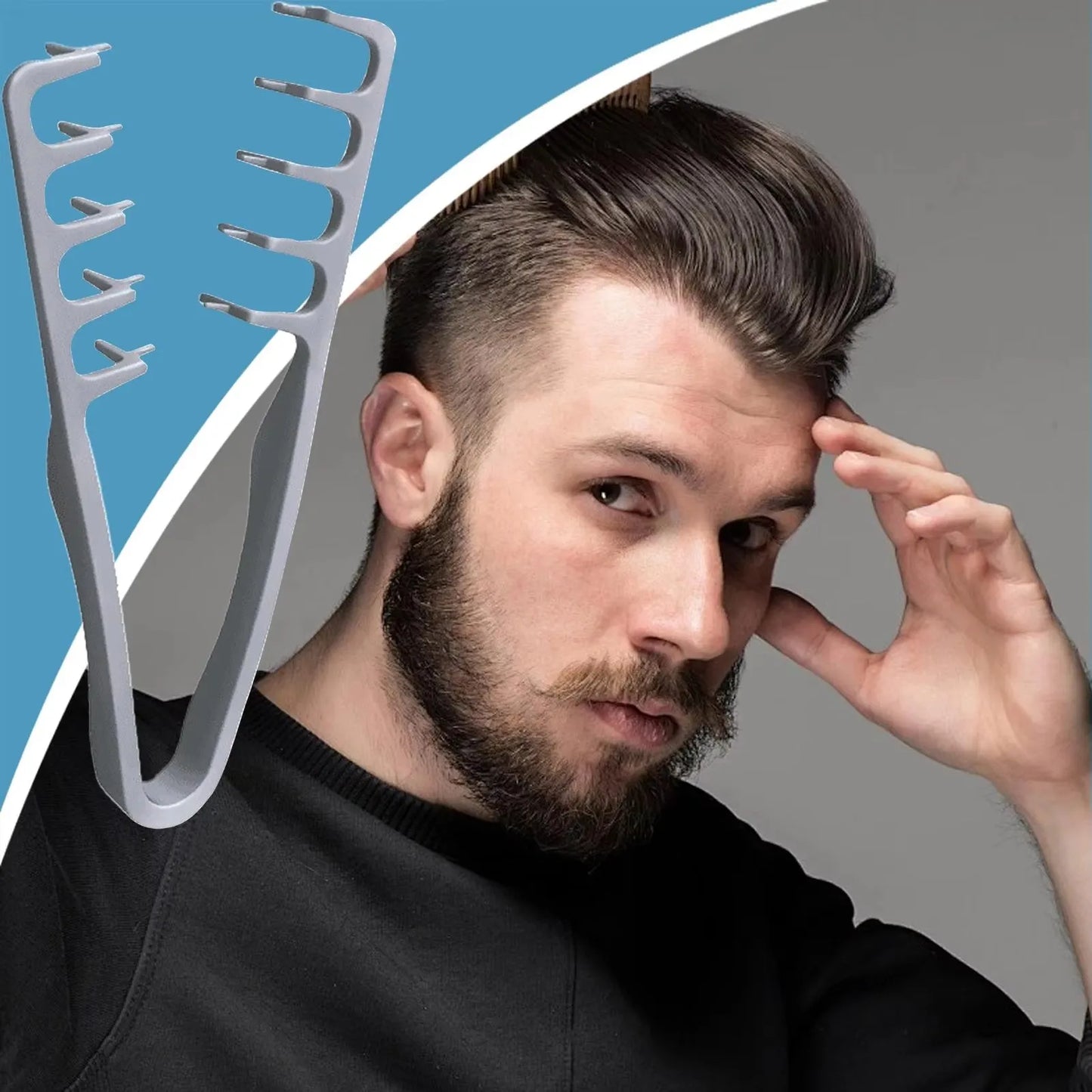 Volumizing Wide-Tooth Hair Styling Comb — Fluffy Texture Curling Tool for All Hair Types