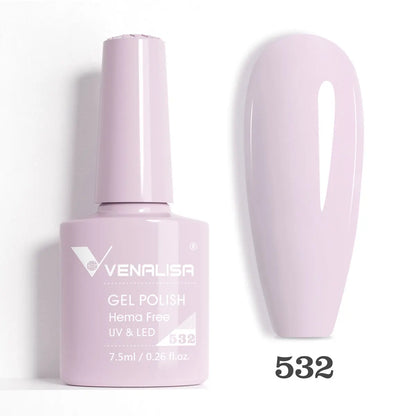 Venalisa HEMA-Free Glitter Gel Nail Polish — Full Coverage UV LED Soak-Off, Jelly Pink & Nude