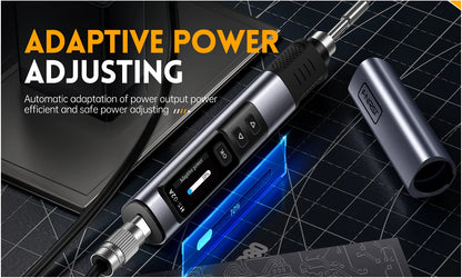 FNIRSI HS-02 Portable Soldering Iron — 100W PD, Adjustable 100-450°C Temperature & Fast Heating
