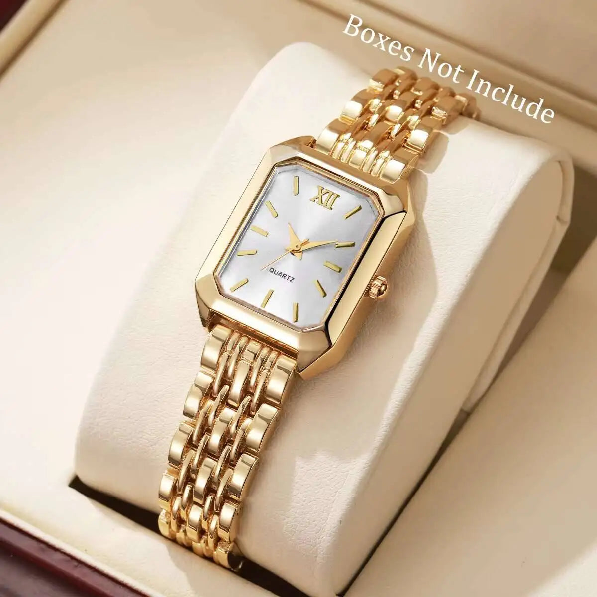 Women’s Rectangle Quartz Watch – Gold & Silver Styles