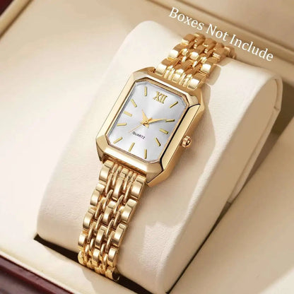 Women’s Rectangle Quartz Watch – Gold & Silver Styles