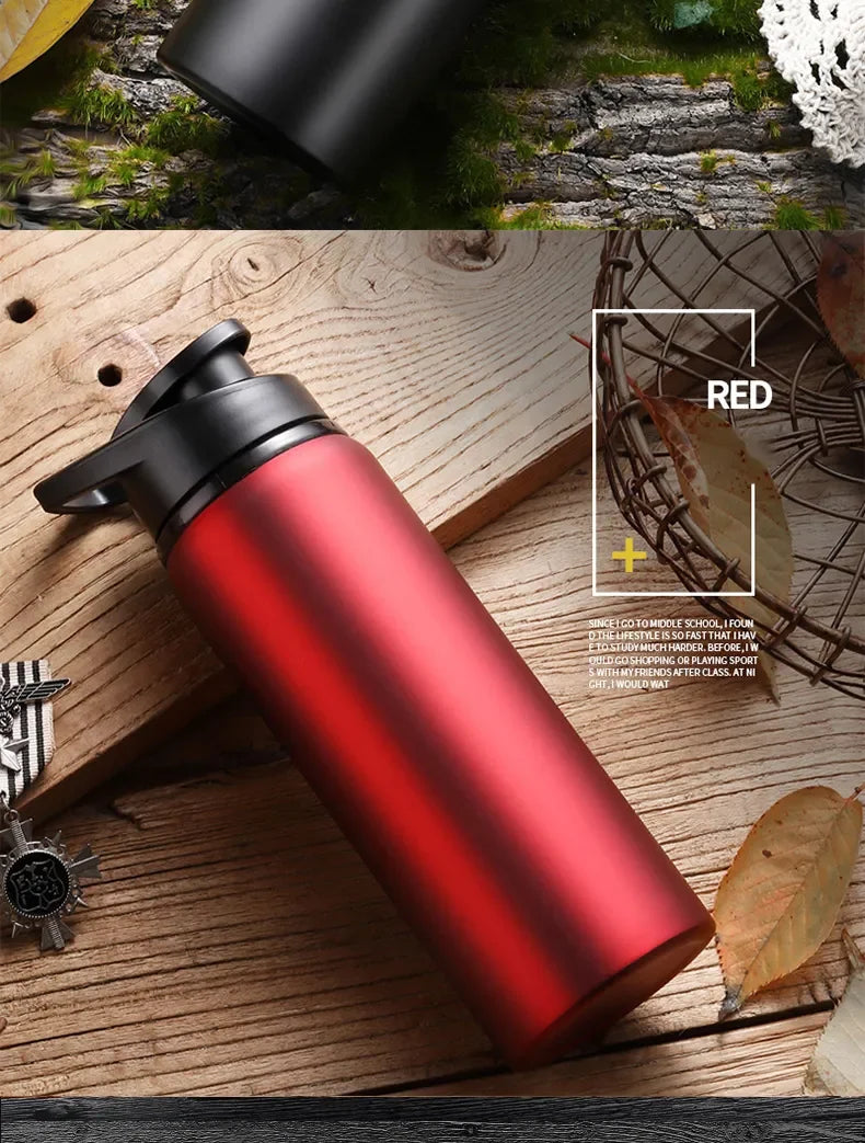 Metal Portable Aluminum Water Bottle — Leakproof Reusable Sports Bottle for Cycling, Hiking & Travel (600ml)