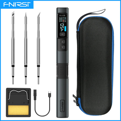 FNIRSI HS-02 Portable Soldering Iron — 100W PD, Adjustable 100-450°C Temperature & Fast Heating