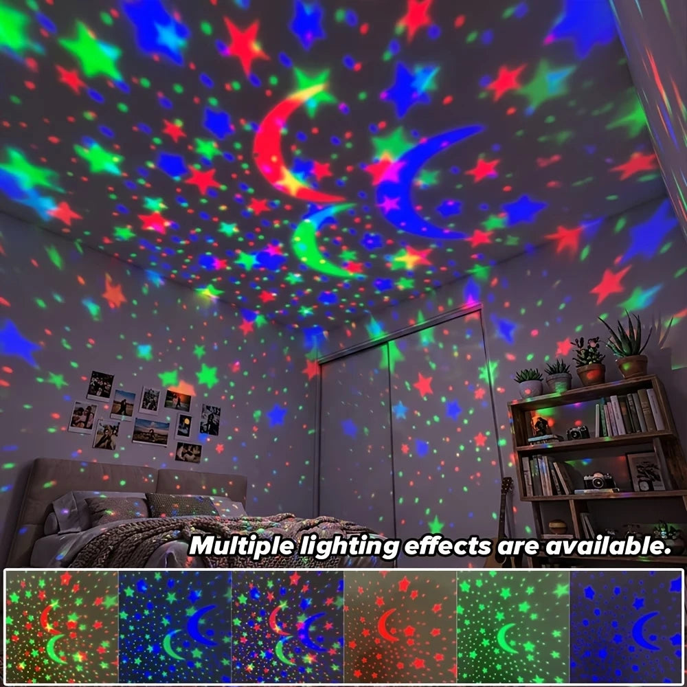 LED Starry Sky Night Light Projector — USB Magic Ball Moon & Star Atmosphere Lamp for Home & Room Decor