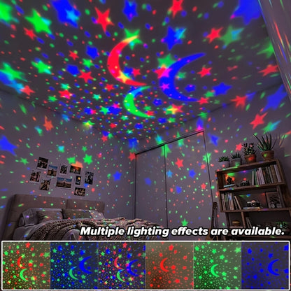 LED Starry Sky Night Light Projector — USB Magic Ball Moon & Star Atmosphere Lamp for Home & Room Decor