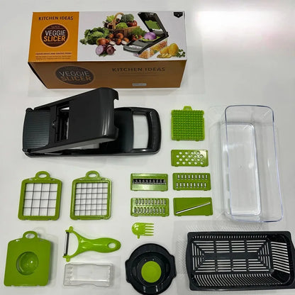 16-in-1 Multifunctional Vegetable Cutter Set — Dice, Slice, Shred & Grate Fruits and Vegetables
