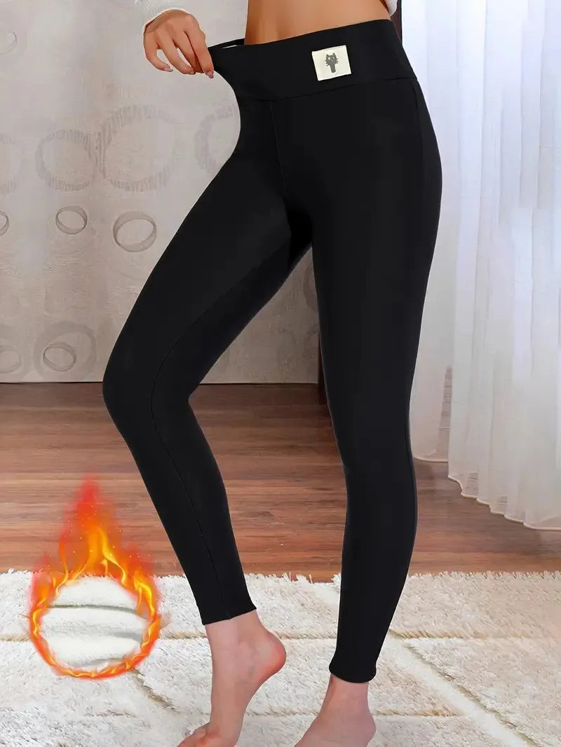 Women's Winter Thicken Warm Fleece Leggings — High Waist Lamb Cashmere Velvet Slim Tights & Joggers