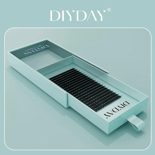 DIYDAY 16-Row Mink Individual Eyelash Extensions — B C CC D DD Curl Natural False Lashes for Makeup