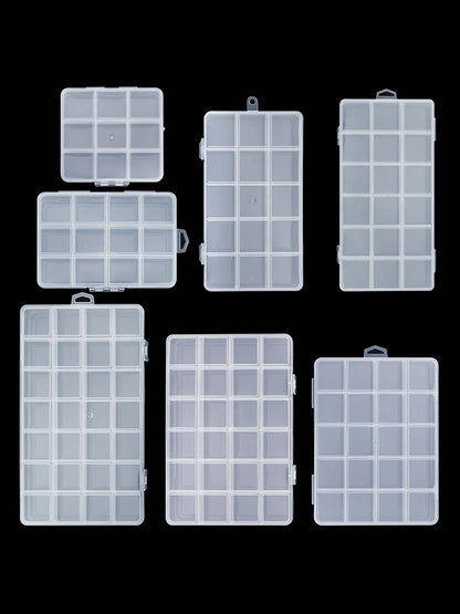 Clear Plastic Jewelry & Bead Storage Organizer Box — Earring & Accessory Display Case