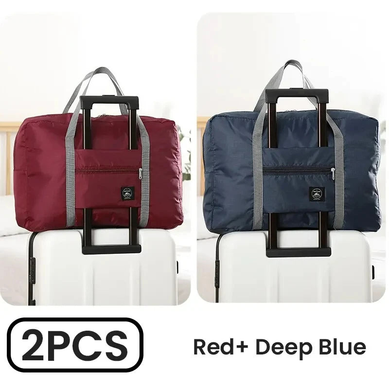 2-Pack Foldable Travel Duffel Bag — Carry-On Weekender, Gym & Hospital Tote Bag for Women & Men