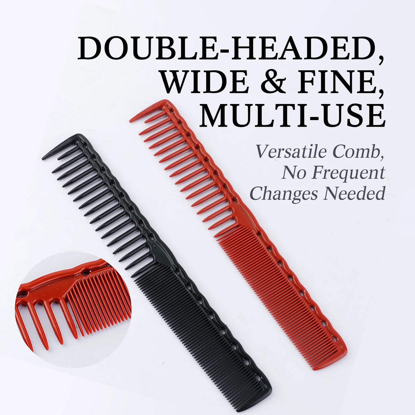 Professional Barbershop Dense Teeth Comb Set — Anti-Static Edge & Corner Comb for Flat Haircut & Styling