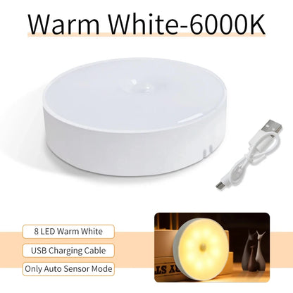 USB Rechargeable Motion Sensor Night Light — LED Lamp for Kitchen, Bedroom, Stairs, Hallway & Closet