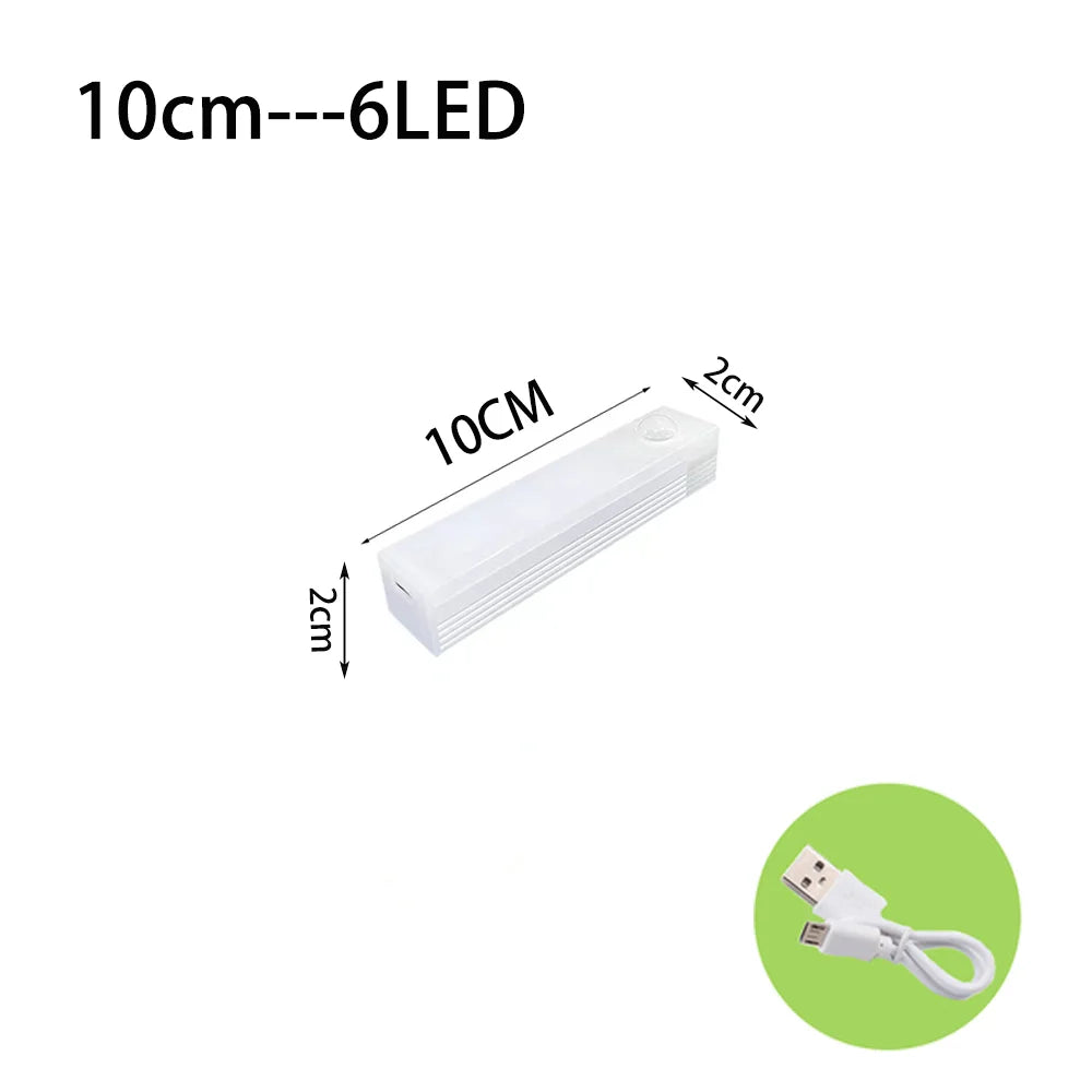 LED Motion Sensor Cabinet Light — USB Type-C Rechargeable Wireless Night Light for Kitchen, Wardrobe & Stairs