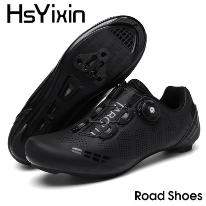 MTB Cycling Shoes with Self-Locking Cleats — Men's & Women's Road Bike Racing Bicycle Footwear