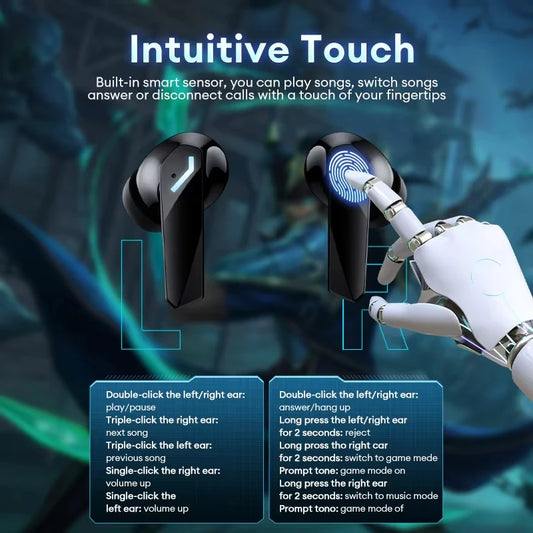 Lenovo XT53 Wireless Earbuds — Bluetooth 5.4, LED Display, Low Latency Gaming & Waterproof Design