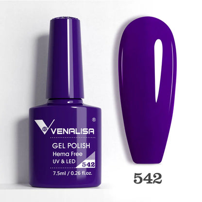 Venalisa HEMA-Free Glitter Gel Nail Polish — Full Coverage UV LED Soak-Off, Jelly Pink & Nude