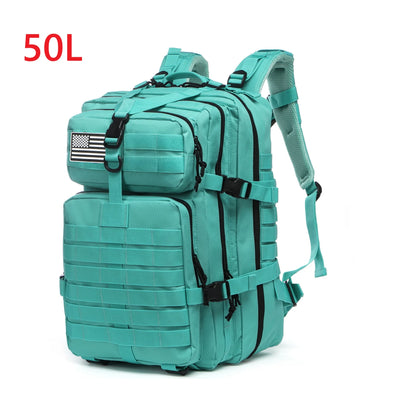 25L/50L Tactical Hiking Backpack — Waterproof Nylon Rucksack for Camping, Trekking, Fishing & Hunting