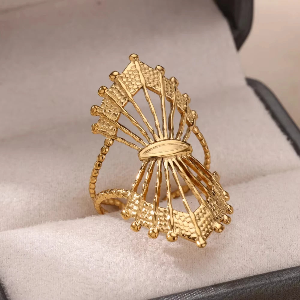 Adjustable 18K Gold-Plated Stainless Steel Zircon Ring – 30 Designs