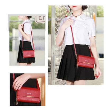 Women's Korean Multi-Card Wallet — Large Capacity Casual Shoulder Bag & Mobile Phone Purse
