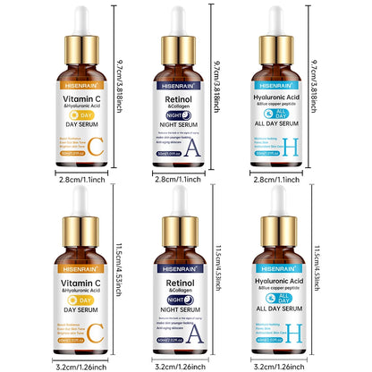 Duo de sérums Vitamine C + Rétinol + Acide Hyaluronique