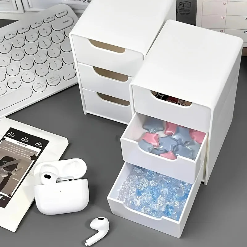 3-Tier Desk Organizer with Storage Drawers — Portable Partition Box for Stationery, Jewelry & Cosmetics