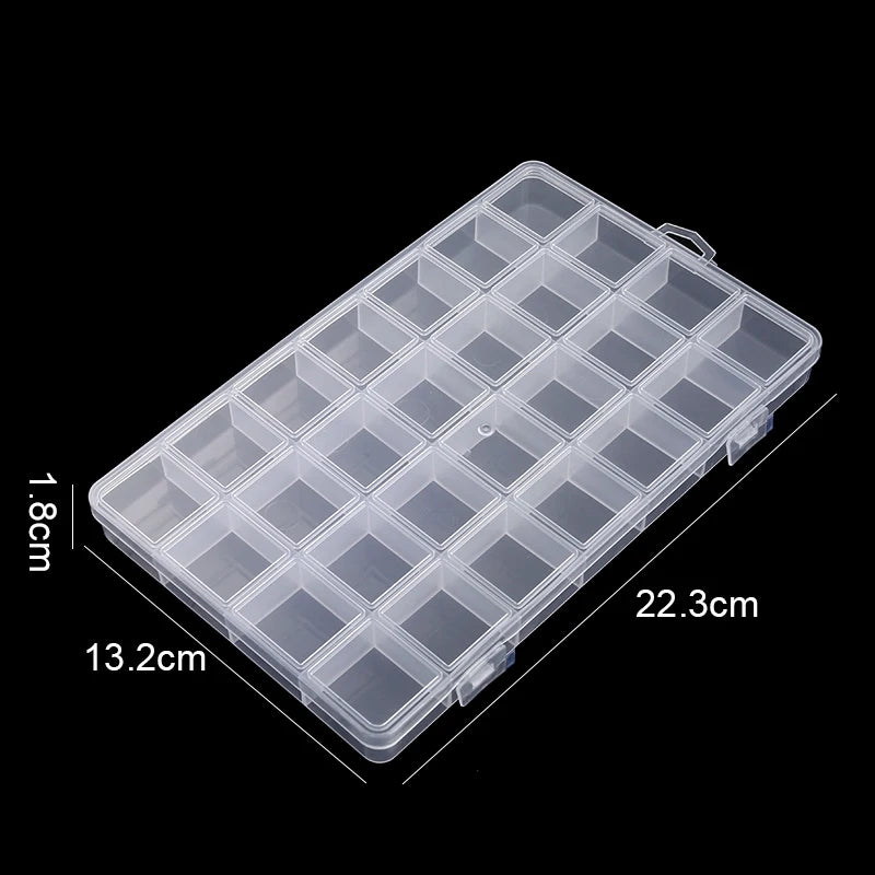 Clear Plastic Jewelry & Bead Storage Organizer Box — Earring & Accessory Display Case