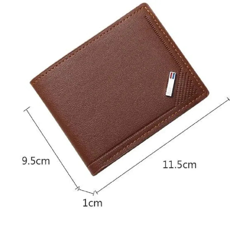 Men's Minimalist Soft Leather Short Wallet — Slim Foldable Bifold for Everyday Carry