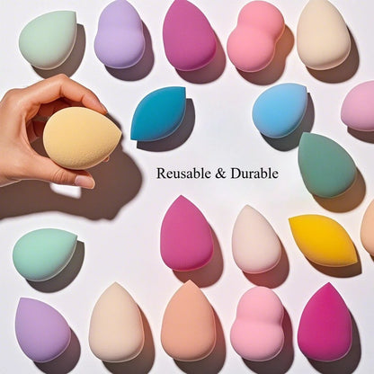 Hydrophilic Egg Makeup Sponge Set — Latex-Free Blenders for Foundation, Powder, Contour & Highlight (7/18 Pcs)