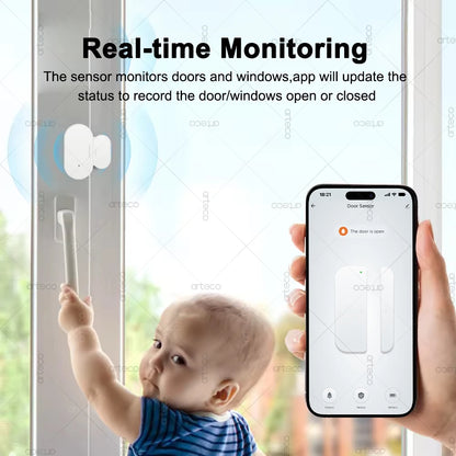 ZigBee Smart Door & Window Sensor — Magnetic Contact Open/Close Detector for Smart Home Security
