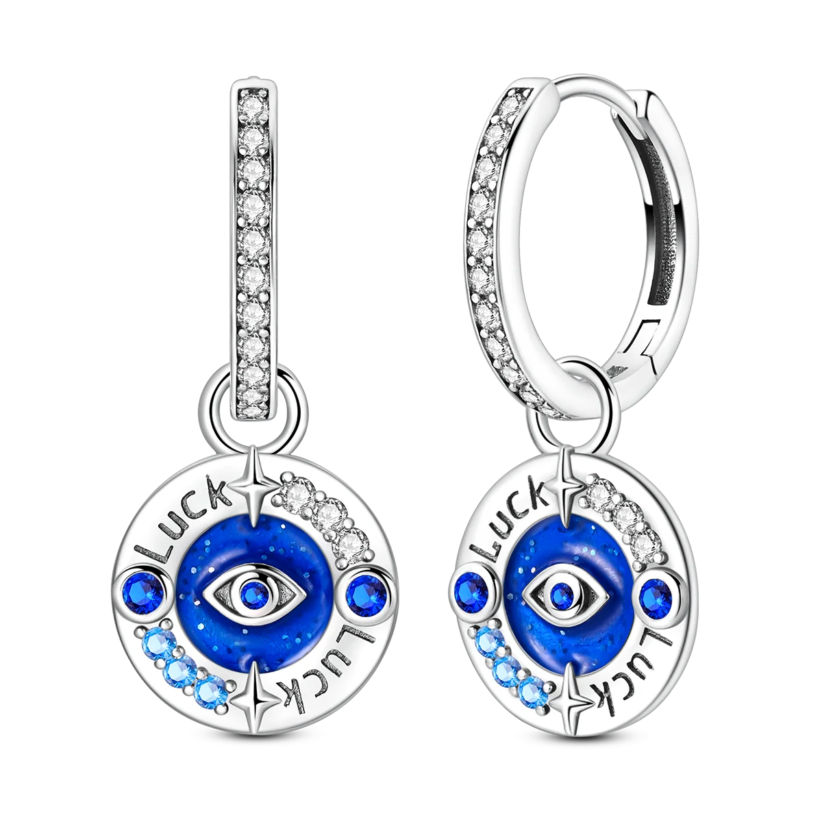 925 Sterling Silver Blue Zircon Butterfly Hoop Earrings — Colored Fine Jewelry for Women & Girls
