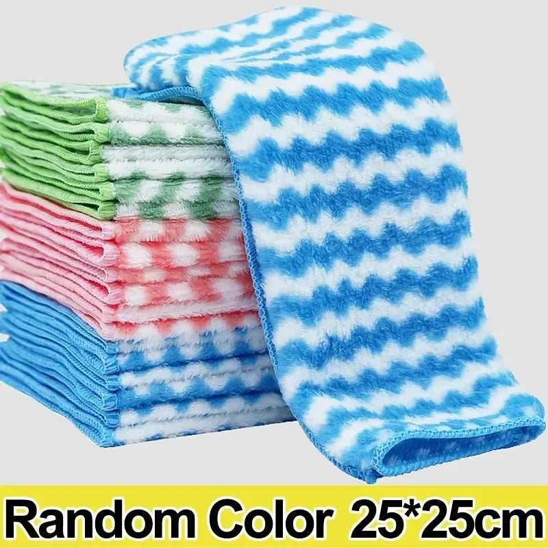 Microfiber Kitchen Cleaning Cloths — Ultra-Fine Fiber Absorbent & Stain-Removing Towels (5, 10 or 20 Pack)