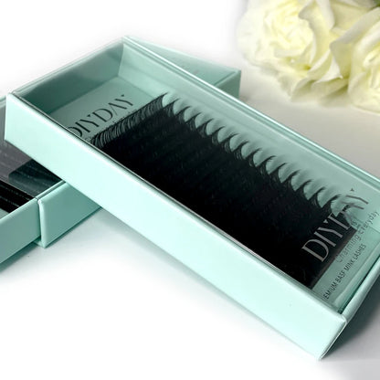DIYDAY 16-Row Mink Individual Eyelash Extensions — B C CC D DD Curl Natural False Lashes for Makeup