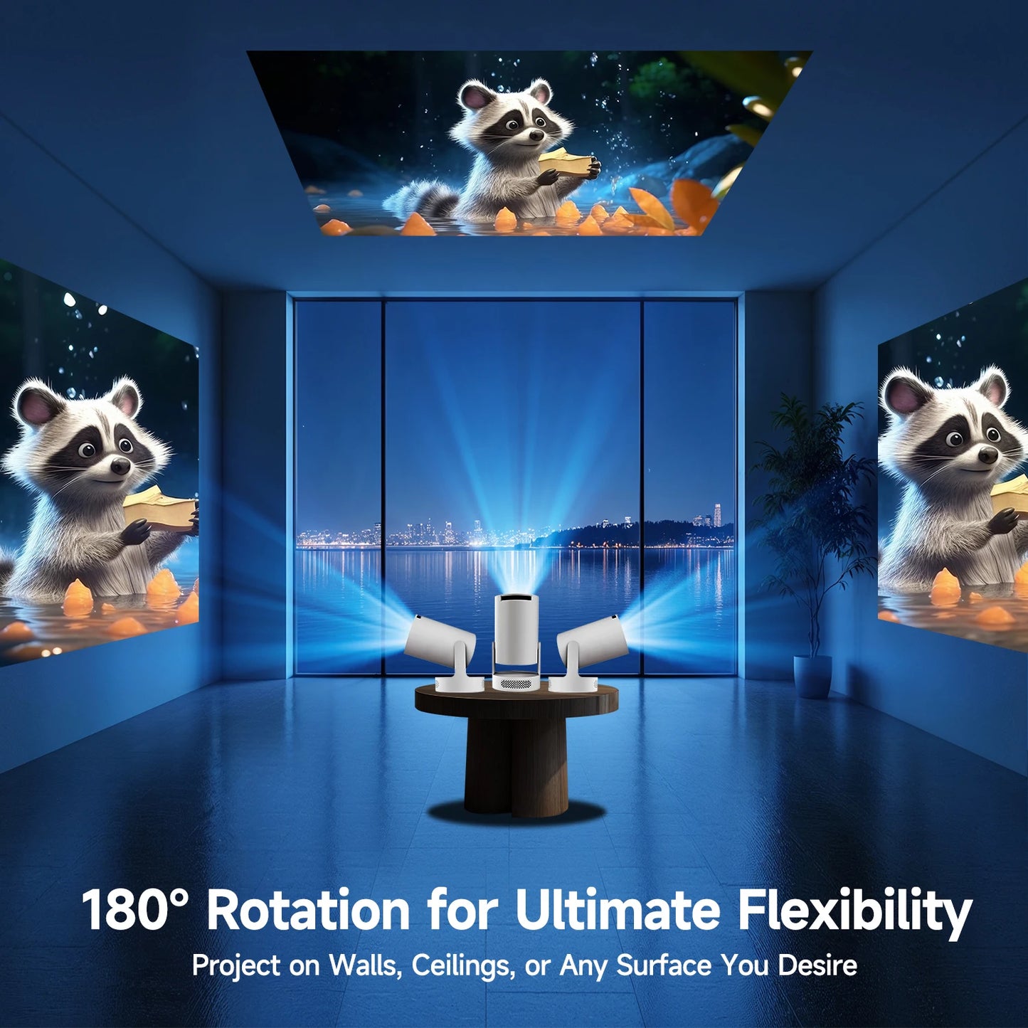 Magcubic HY300 Pro+ 8K WiFi 6 Projector — 290 ANSI Android 14, Bluetooth 5.0 & 1280x720P Home Cinema & Outdoor Projector