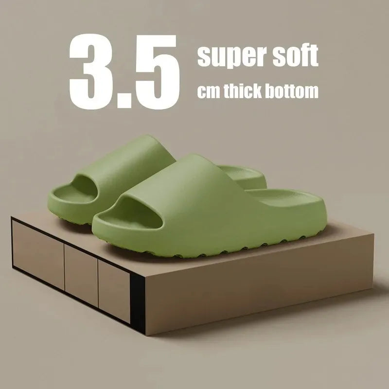 Coconut Cloud Thick-Sole EVA Slides — Soft Beach Sandals for Men & Women