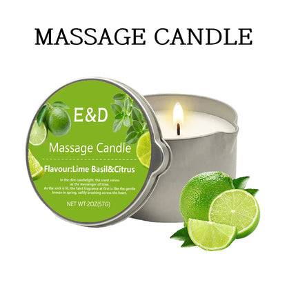 Massage Oil Scented Candle — Aromatherapy Spa Candle for Stress Relief & Skin Moisturizing