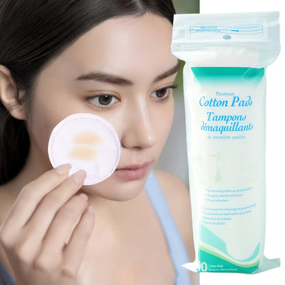 Disposable Makeup Remover Cotton Pads — Soft Dual-Sided Facial Cleansing Rounds for Daily Use & Nail Polish Removal
