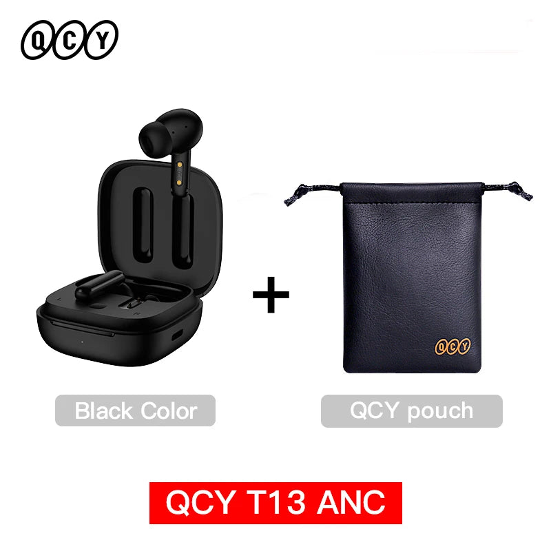 QCY T13 ANC Wireless Earbuds — Bluetooth 5.3, Active Noise Cancellation & 4-Mic ENC for Clear Calls