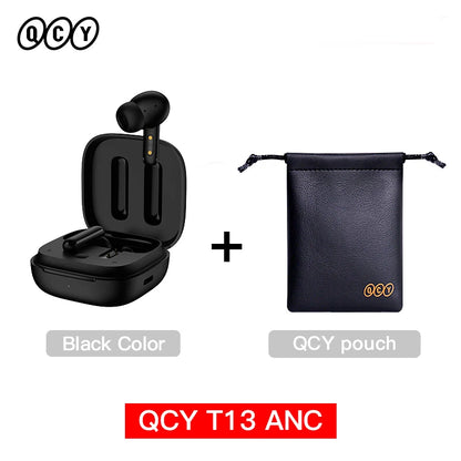 QCY T13 ANC Wireless Earbuds — Bluetooth 5.3, Active Noise Cancellation & 4-Mic ENC for Clear Calls