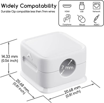 Magnetic Cable Clips — Adjustable Under-Desk Cord Holder & Cable Management Organizer (3-12 Pack)