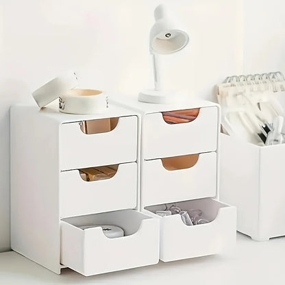 3-Tier Desk Organizer with Storage Drawers — Portable Partition Box for Stationery, Jewelry & Cosmetics